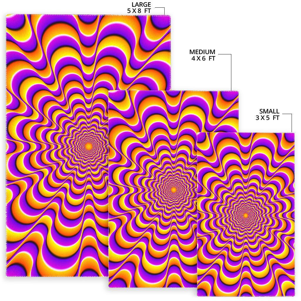 Yellow Splashing Moving Optical Illusion Area Rug