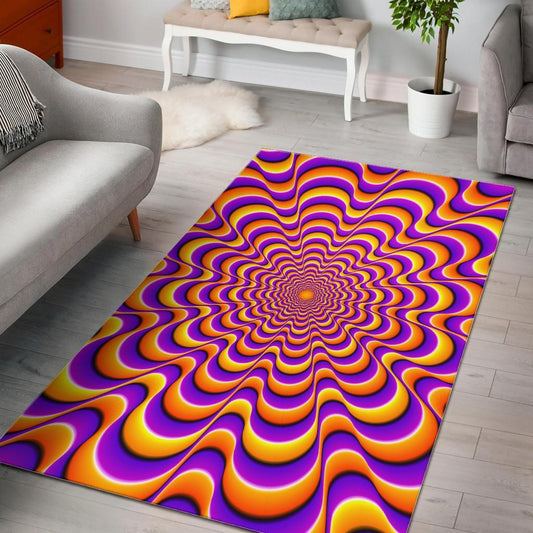 Yellow Splashing Moving Optical Illusion Area Rug