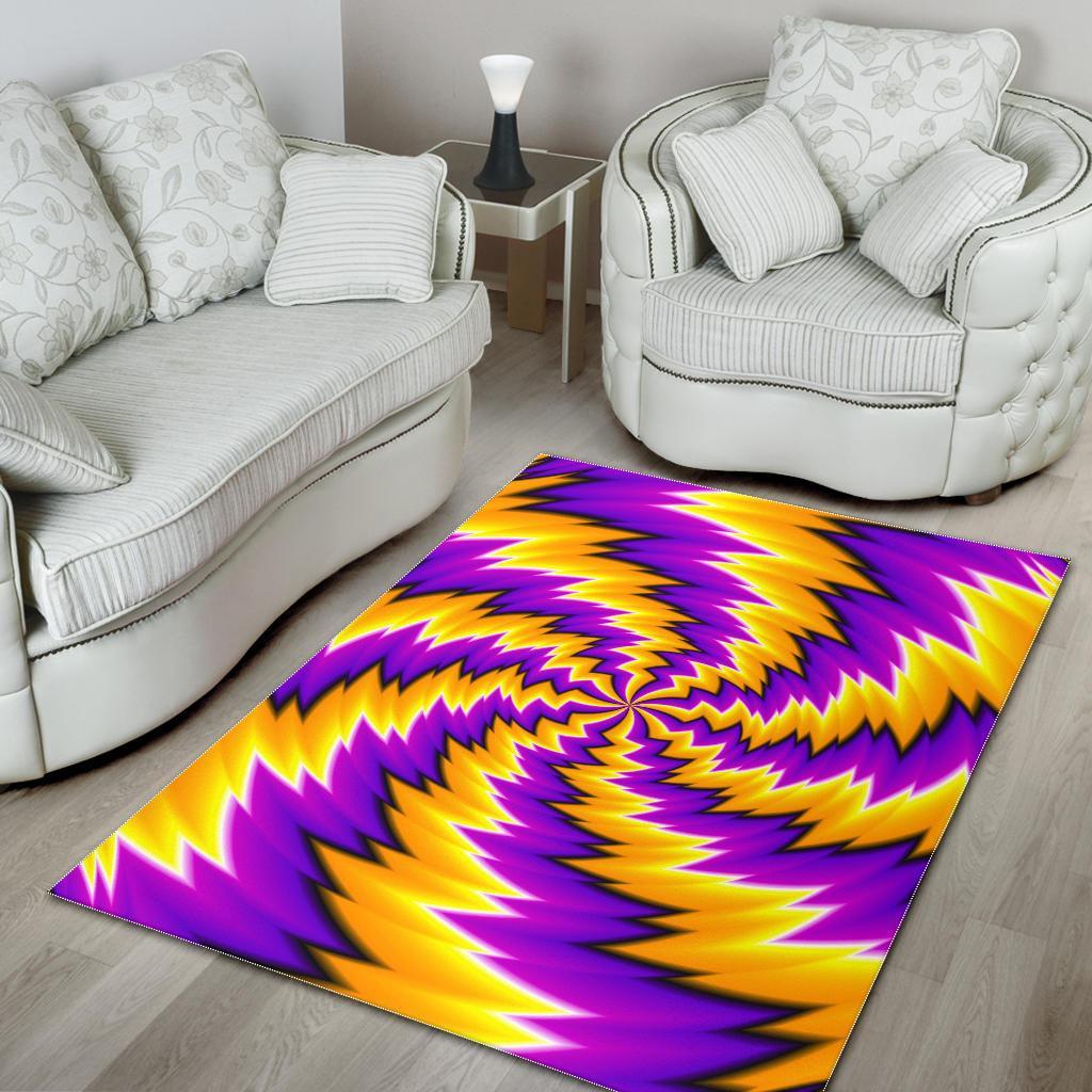 Yellow Vortex Moving Optical Illusion Area Rug