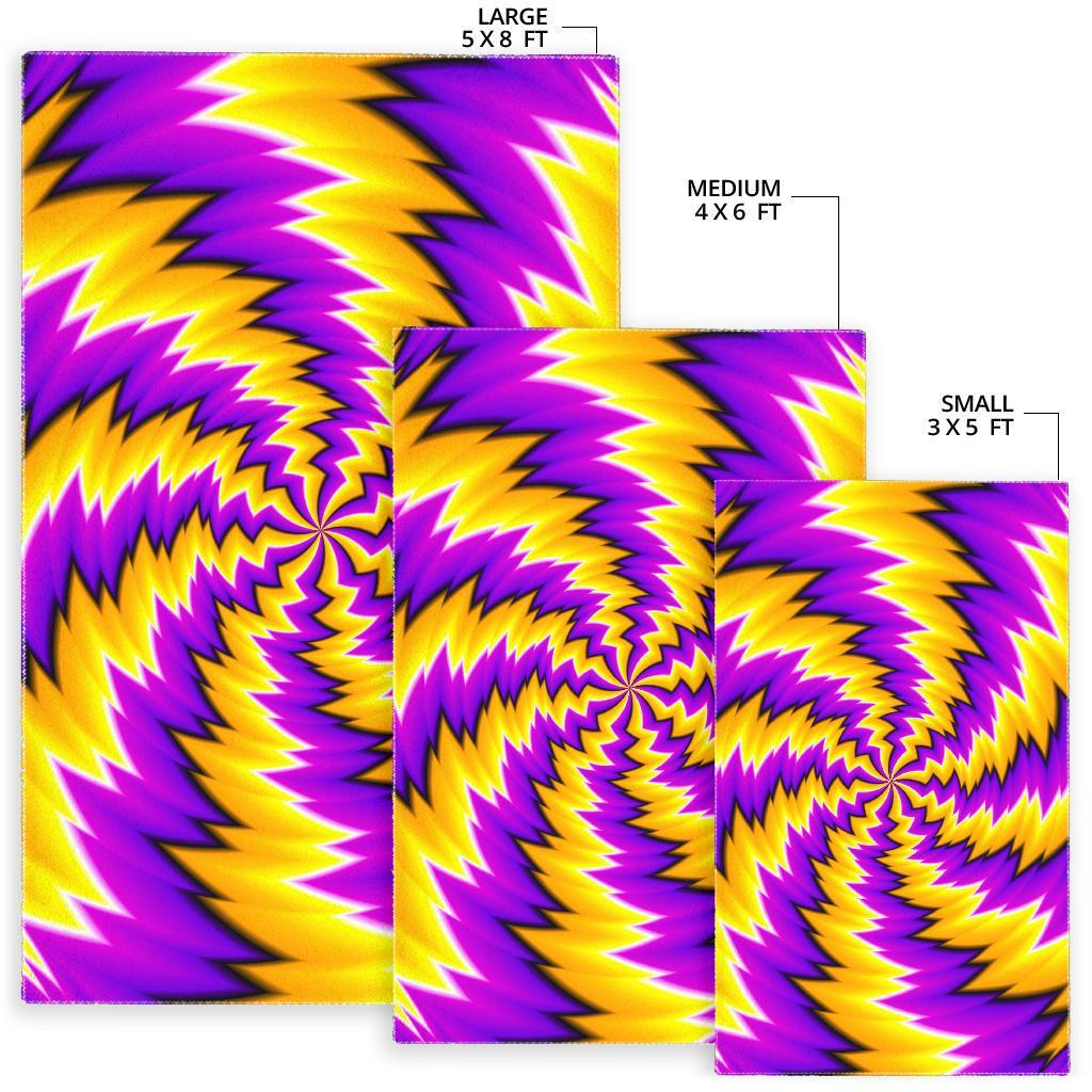 Yellow Vortex Moving Optical Illusion Area Rug