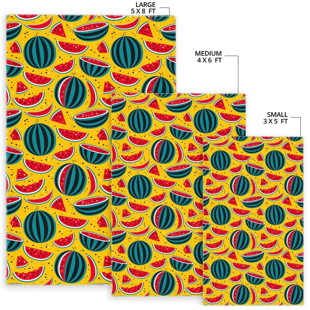 Yellow Watermelon Pieces Pattern Print Area Rug