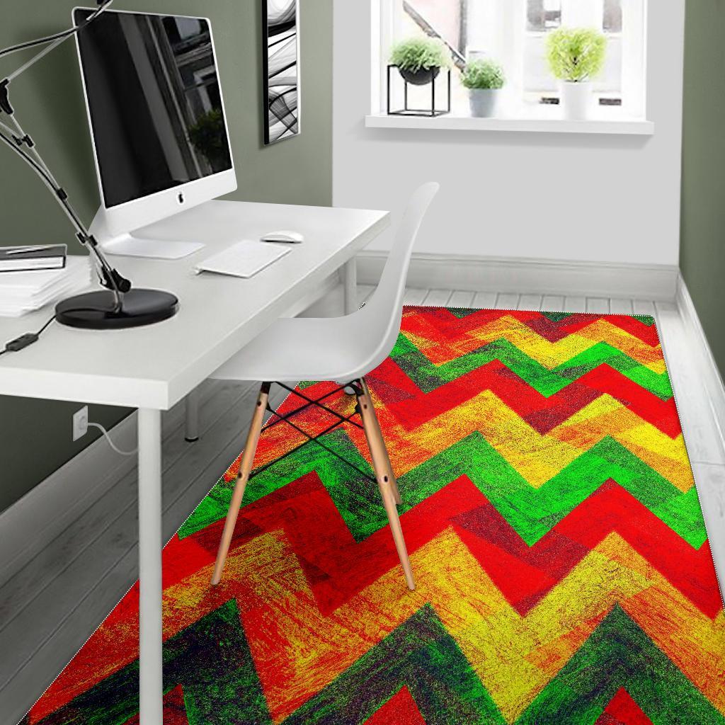 Zig Zag Reggae Pattern Print Area Rug