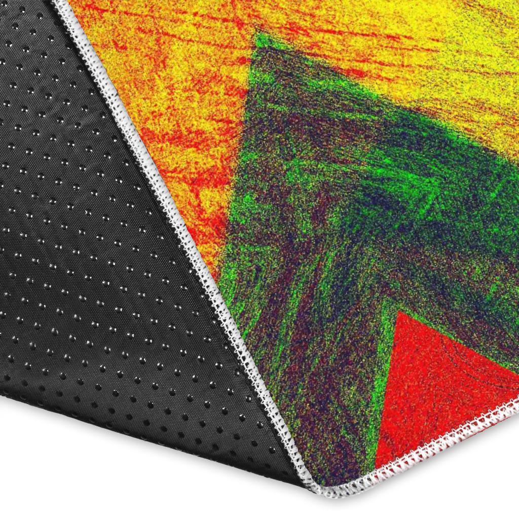 Zig Zag Reggae Pattern Print Area Rug