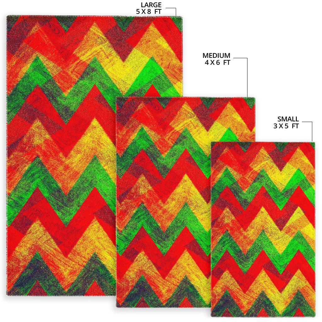 Zig Zag Reggae Pattern Print Area Rug