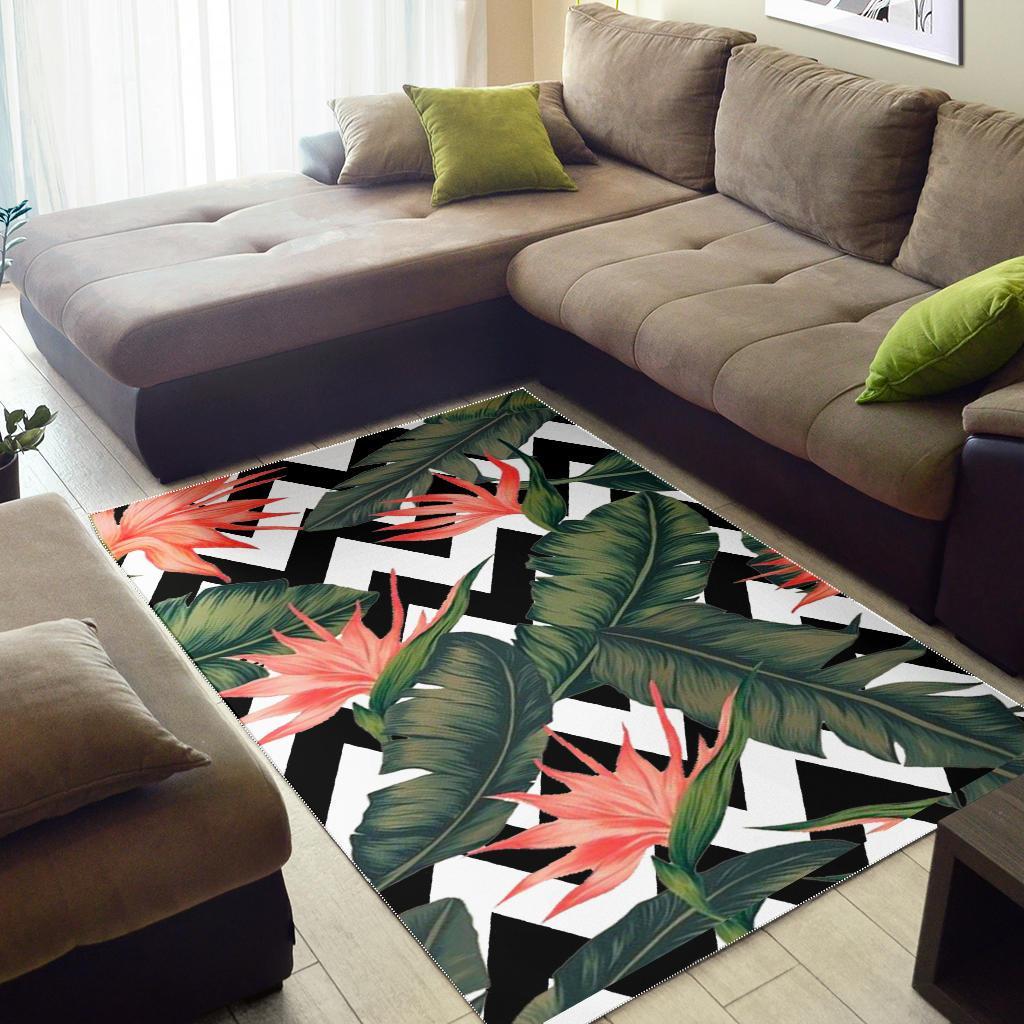 Zig Zag Tropical Pattern Print Area Rug