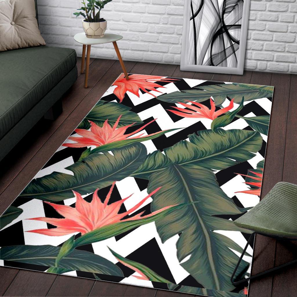 Zig Zag Tropical Pattern Print Area Rug