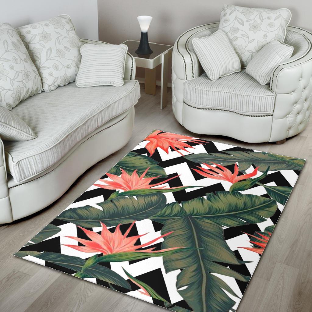 Zig Zag Tropical Pattern Print Area Rug