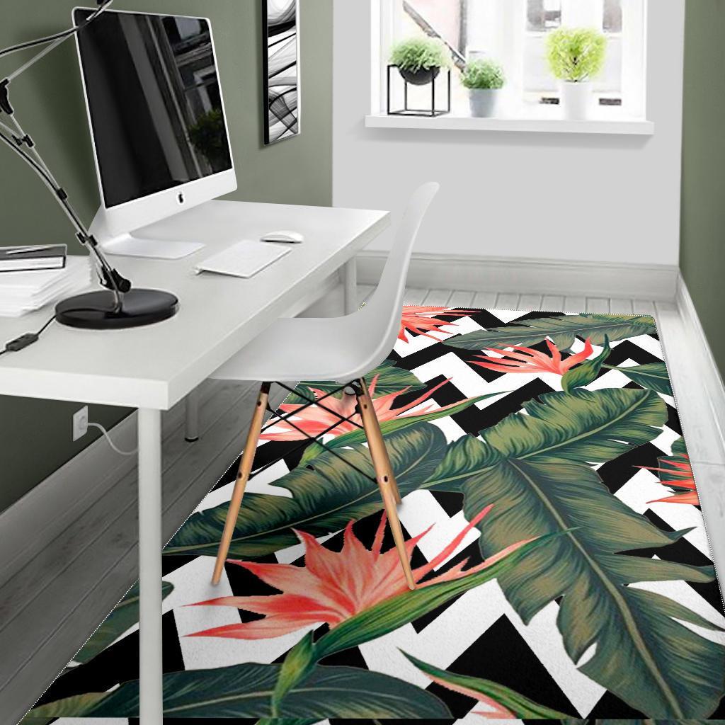 Zig Zag Tropical Pattern Print Area Rug