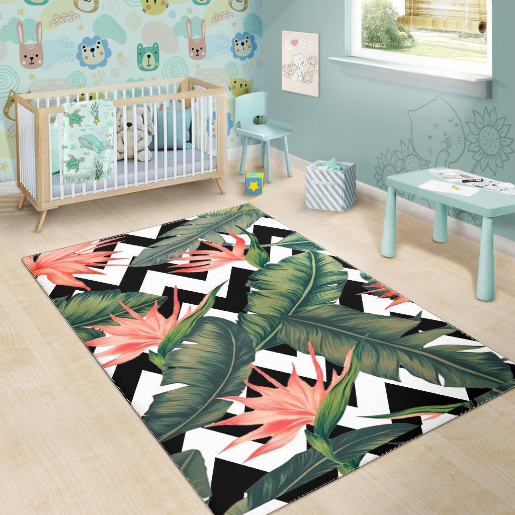 Zig Zag Tropical Pattern Print Area Rug