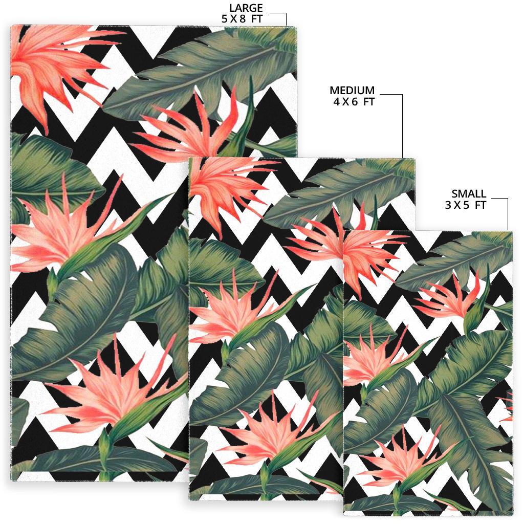 Zig Zag Tropical Pattern Print Area Rug