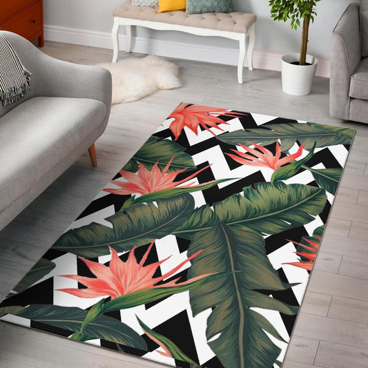 Zig Zag Tropical Pattern Print Area Rug